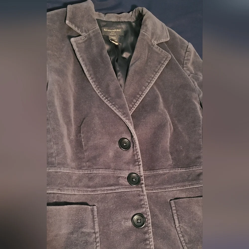 Banana Republic Corduroy Gray Blazer Size 8 - Picture 4 of 6